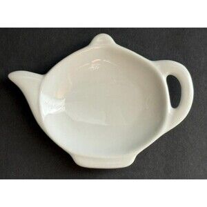 Ceramic‎ Teabag Holder / Spoon Rest - Unmarked, White